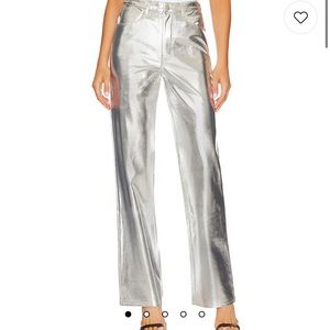 WeWoreWhat Shiny Metallic Straight Leg Pant